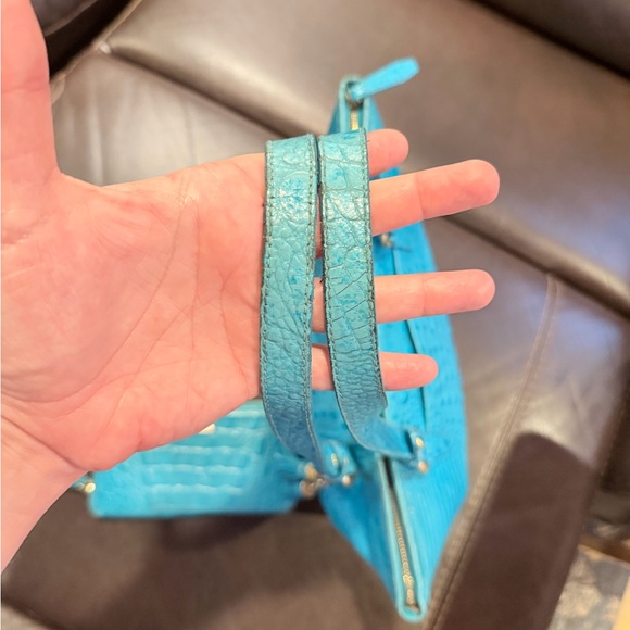 Brahmin Turquoise Croco-Embossed Tote with Matching Wallet - Picture 5 of 15